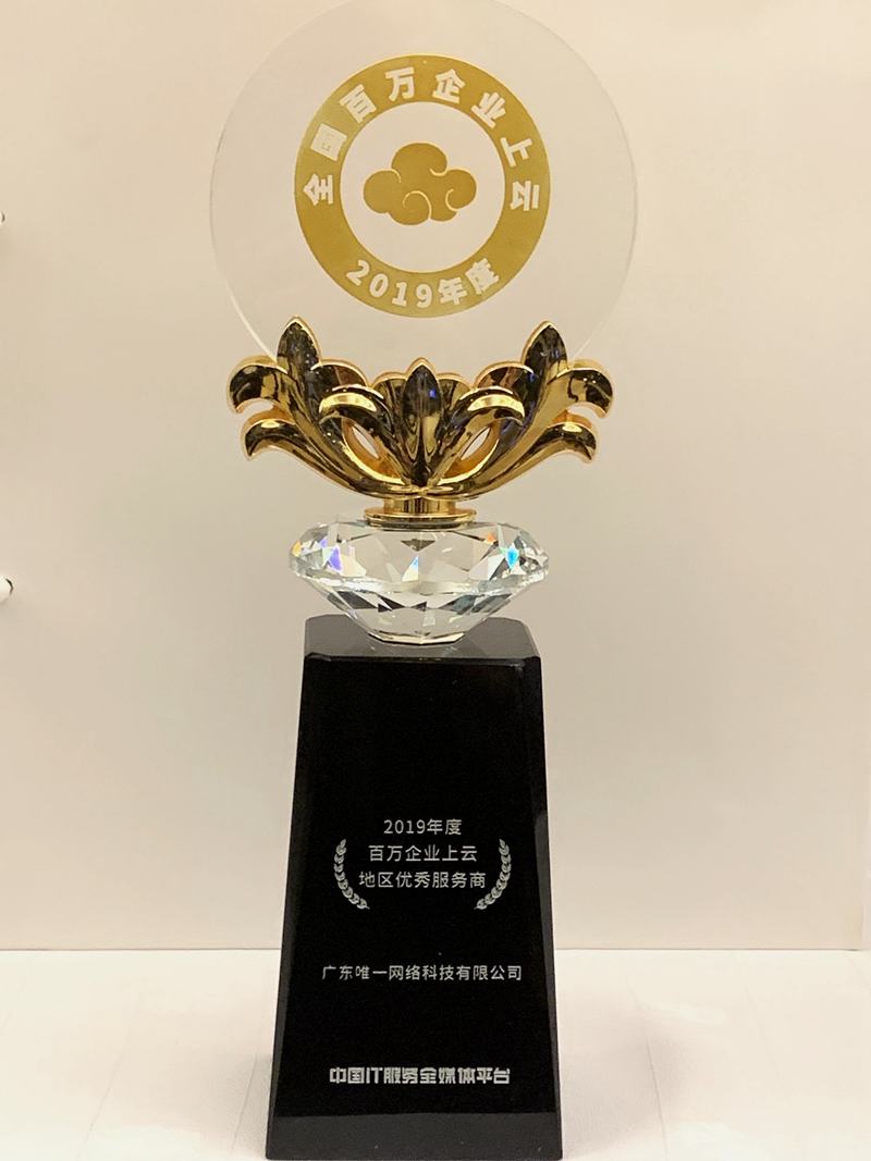 唯一網絡入選2019中國云計算500強 榮獲“地區優秀服務商”大獎