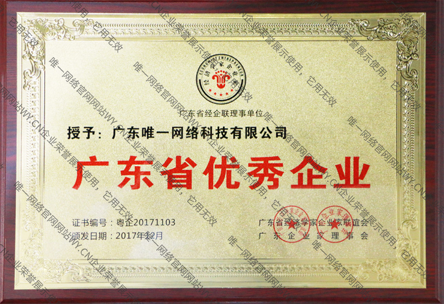 廣東省優(yōu)秀企業(yè)