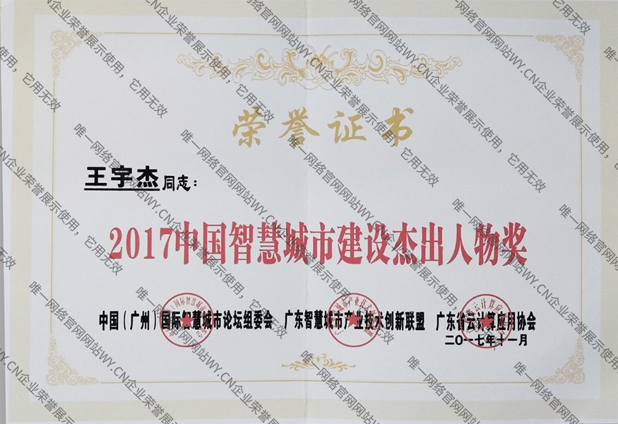 2017中國(guó)智慧城市建設(shè)杰出人物獎(jiǎng)