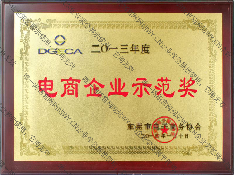 2013年度電商企業(yè)示范獎(jiǎng)
